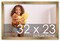 32x23 Solid Wood Picture Frame with UV-Resistant Acrylic & Acid-Free Backing, Available in 6 Finishes: Matte Black, Matte White, Metallic Bronze, Silver, Natural Wood Grain & Mahogany